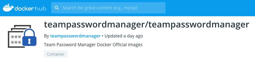 Docker image for Team Password Manager