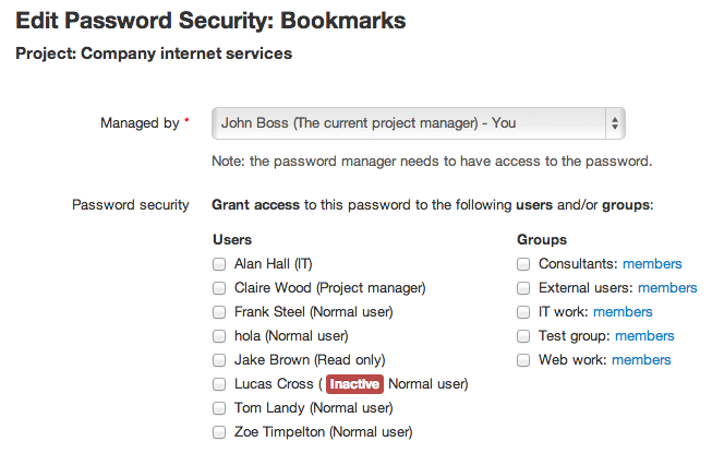 Edit password security