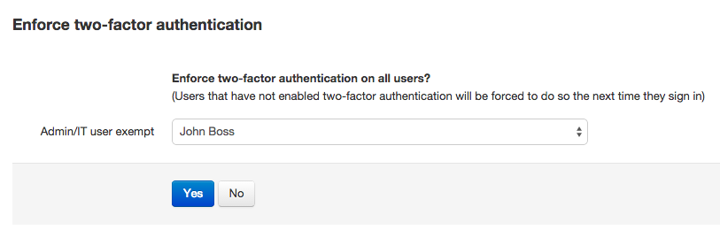 Enforcing 2FA authentication