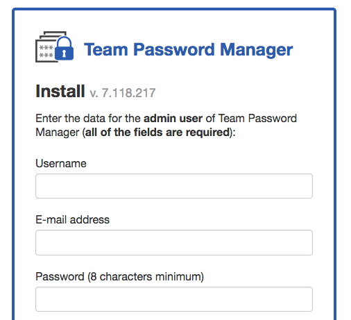 Docker Team Password Manager installer