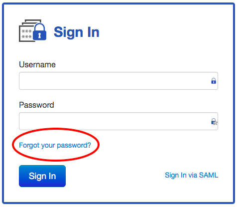 Forgot your password? link in the Sign In screen