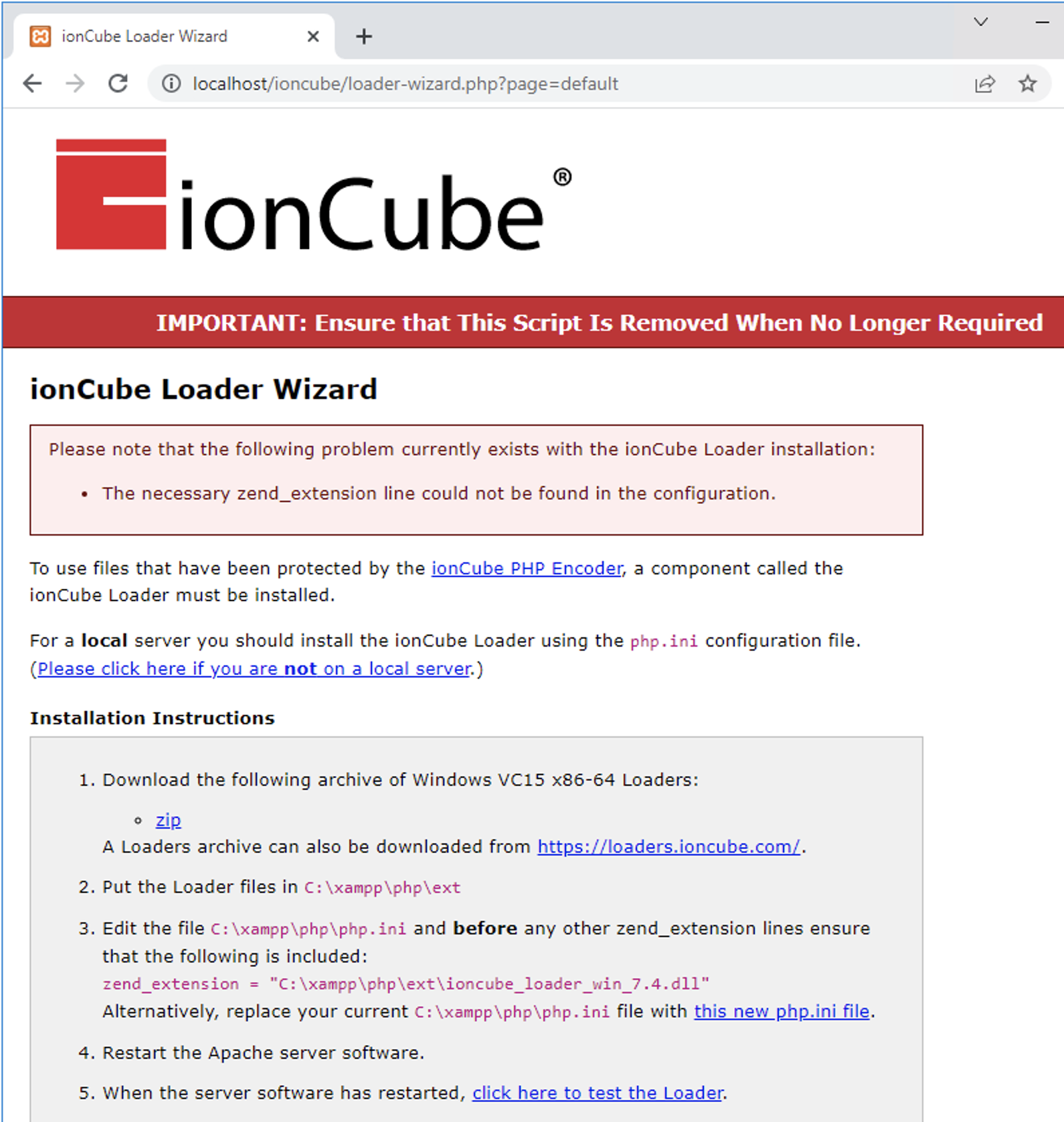 Ioncube loader wizard