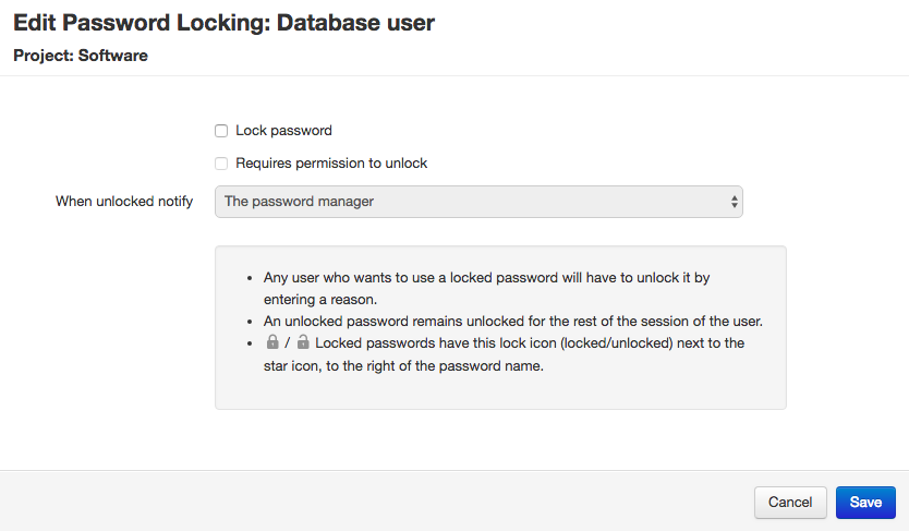 Edit password locking