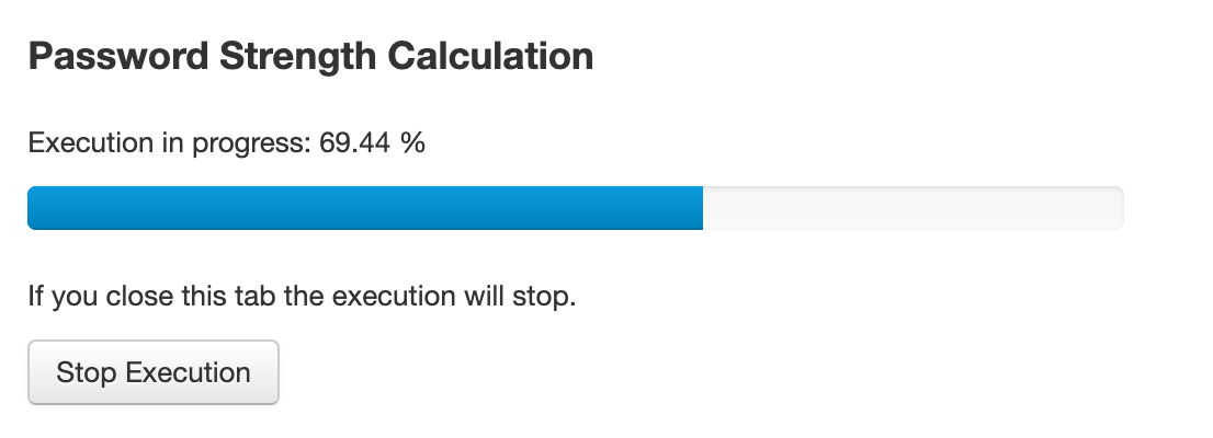 Password strength calculation process