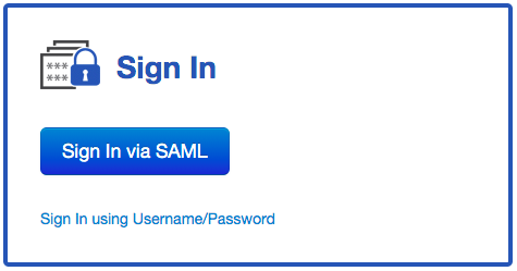 SAML Sign In Screen