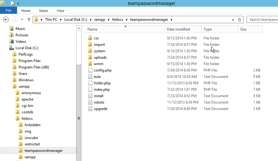 Team Password Manager files
