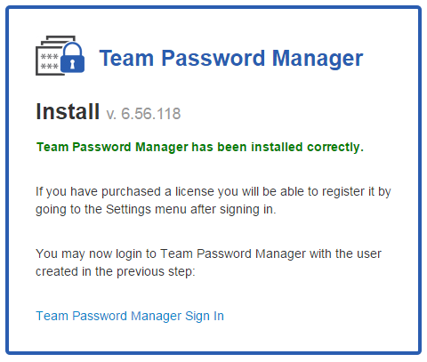 Team Password Manager installed!!