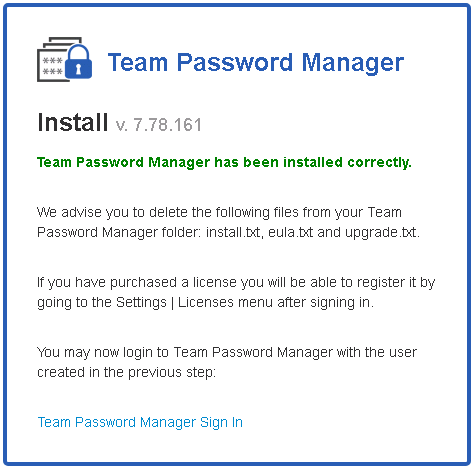 Team Password Manager installed!!