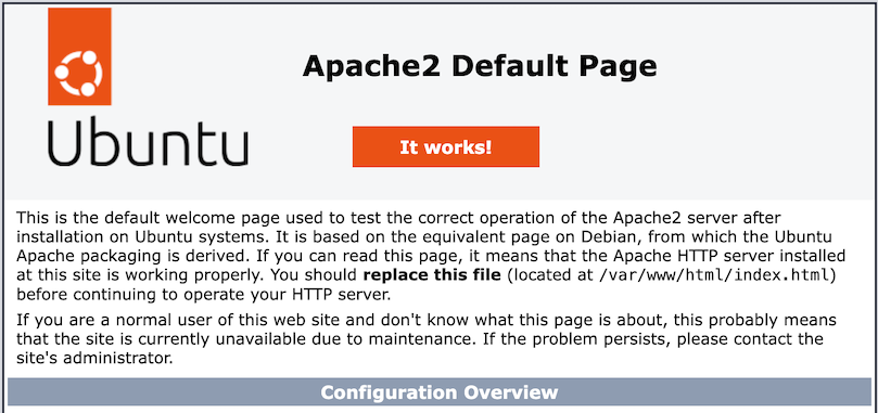 Apache default page