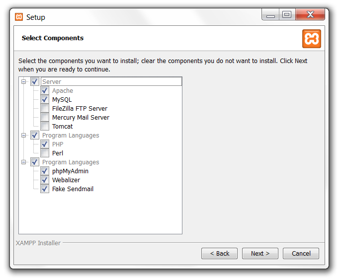 XAMPP components