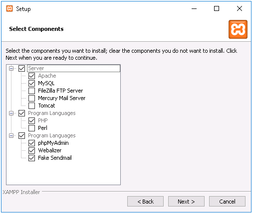 XAMPP components