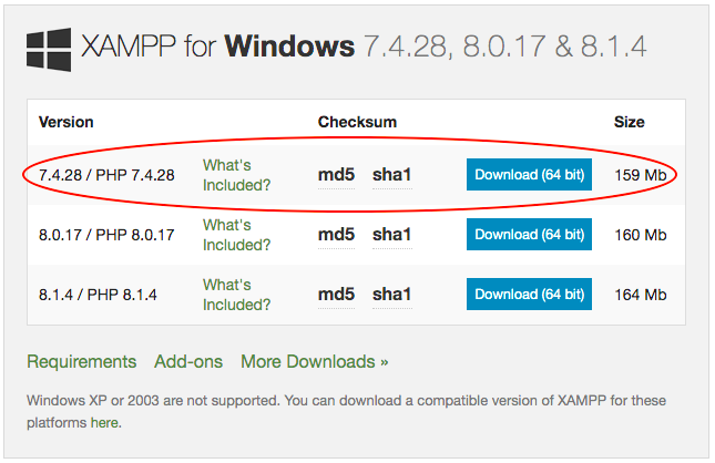 XAMPP download