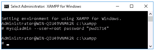 XAMPP set MySQL root