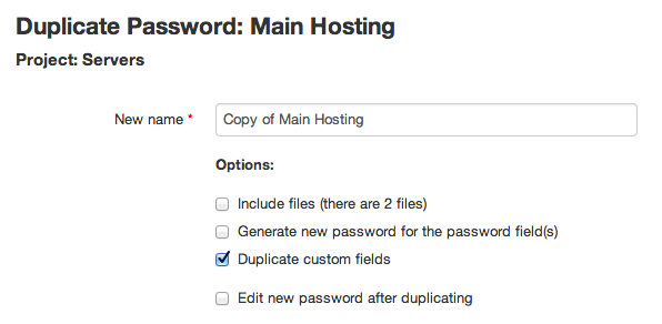 Duplicate a password