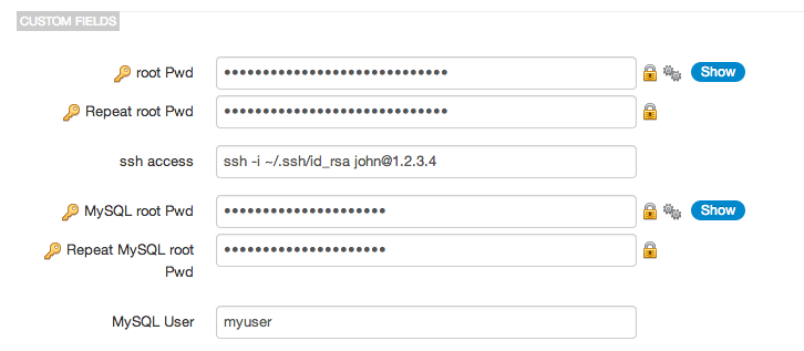 Editing custom fields