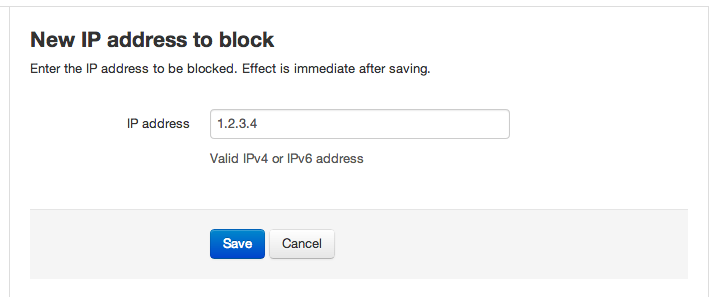 Manual IP Address Blocking